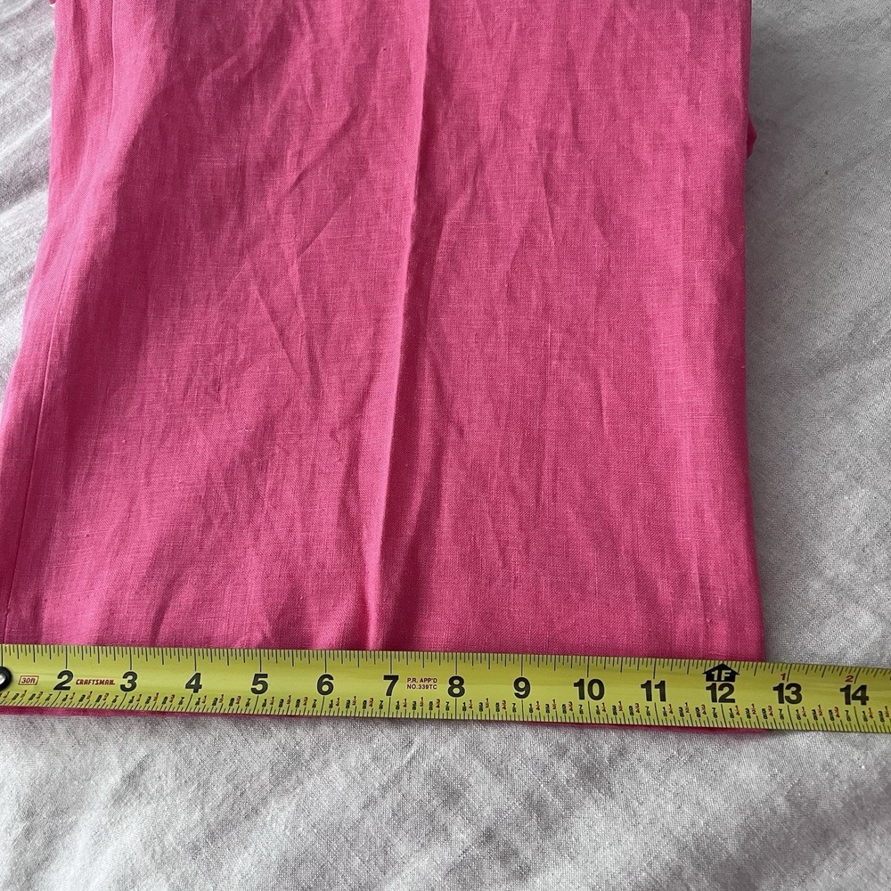 Talbots Pants Womens Size 16W Pink Coral Wide Leg 100% Linen Plus - Picture 11 of 12